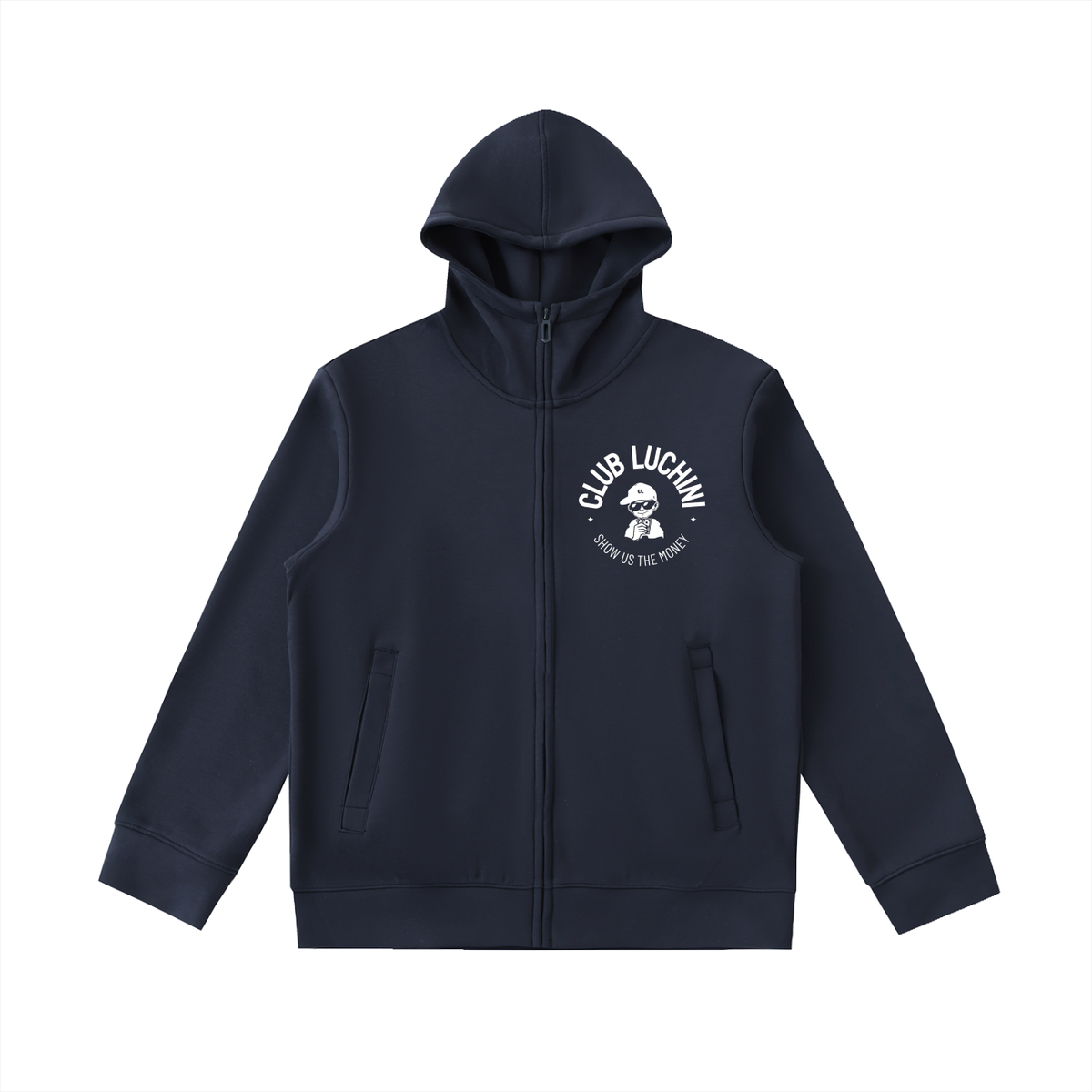 Club Luchini Essential Heavyweight High Neck  Zip-Up Hoodie