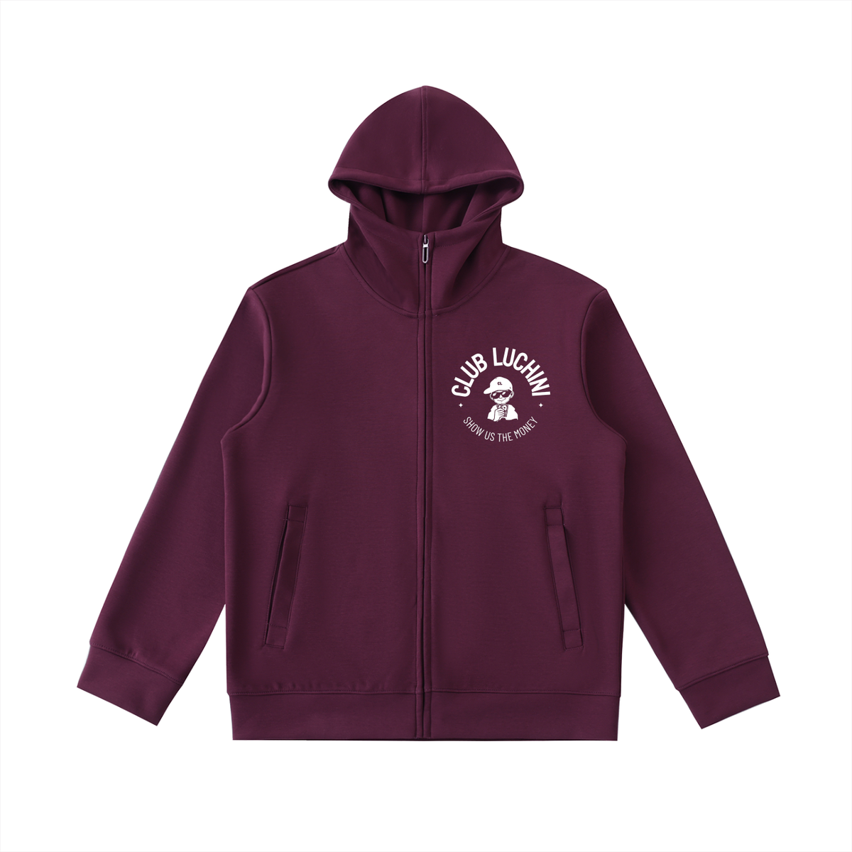 Club Luchini Essential Heavyweight High Neck  Zip-Up Hoodie