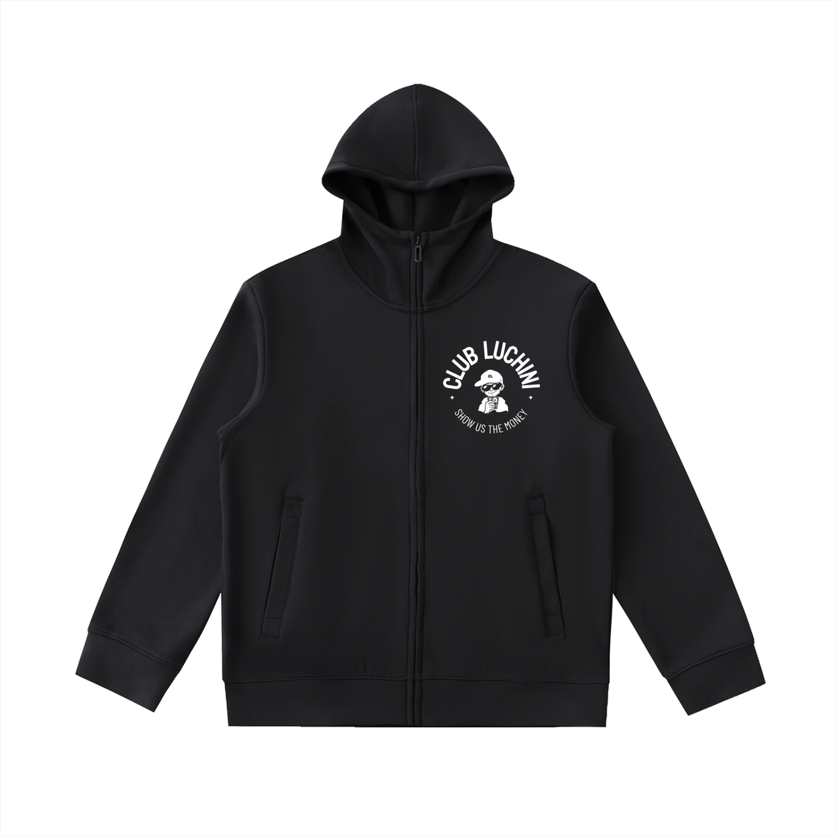 Club Luchini Essential Heavyweight High Neck  Zip-Up Hoodie