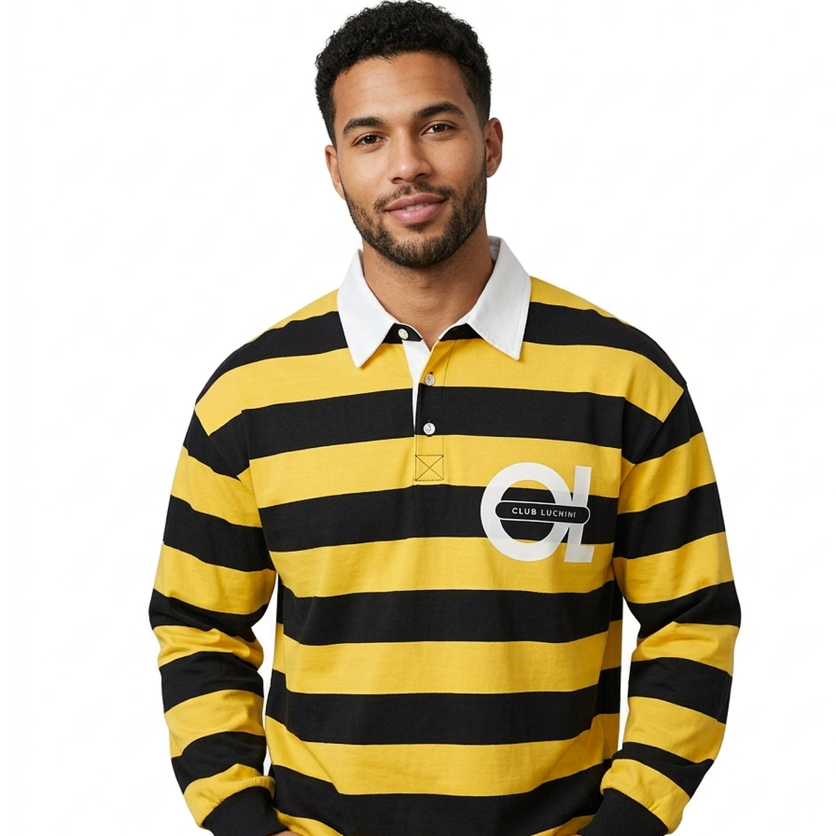 Club Luchini Color Block Stripe Polo Shirt