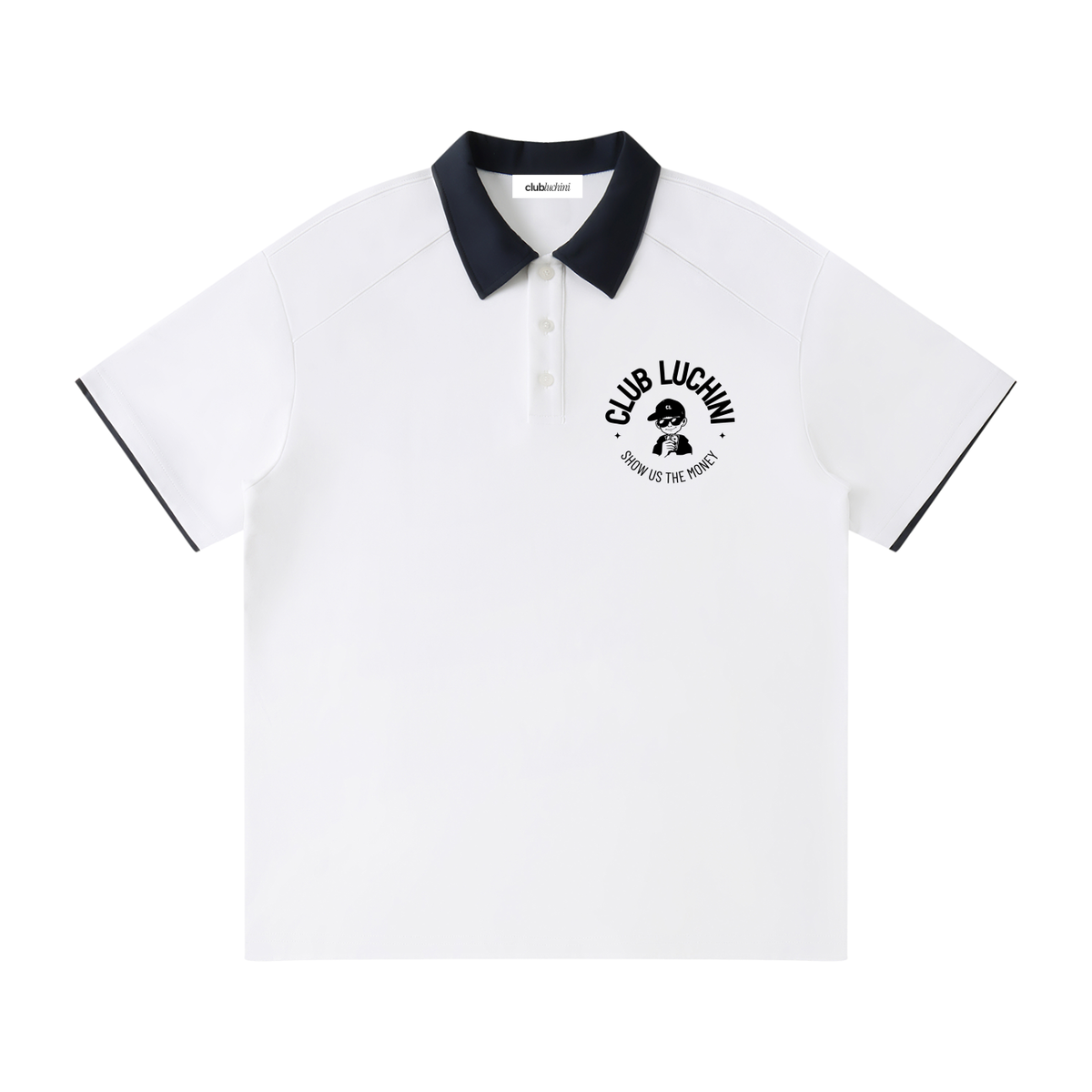 Club Luchini Contrast Collar Raglan Polo Shirt