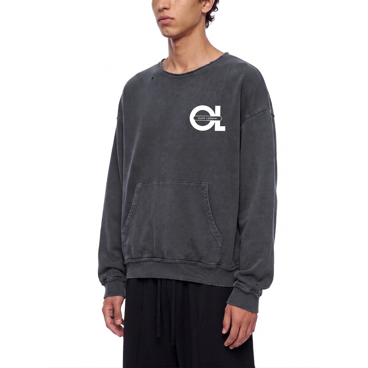 Club Luchini Raw Edge Crewneck Sweatshirt