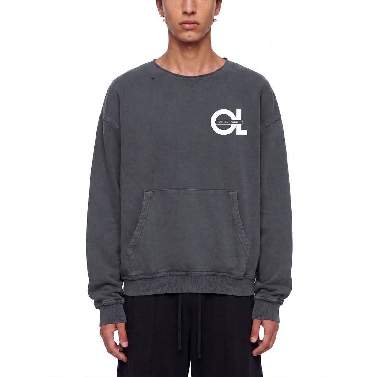 Club Luchini Raw Edge Crewneck Sweatshirt