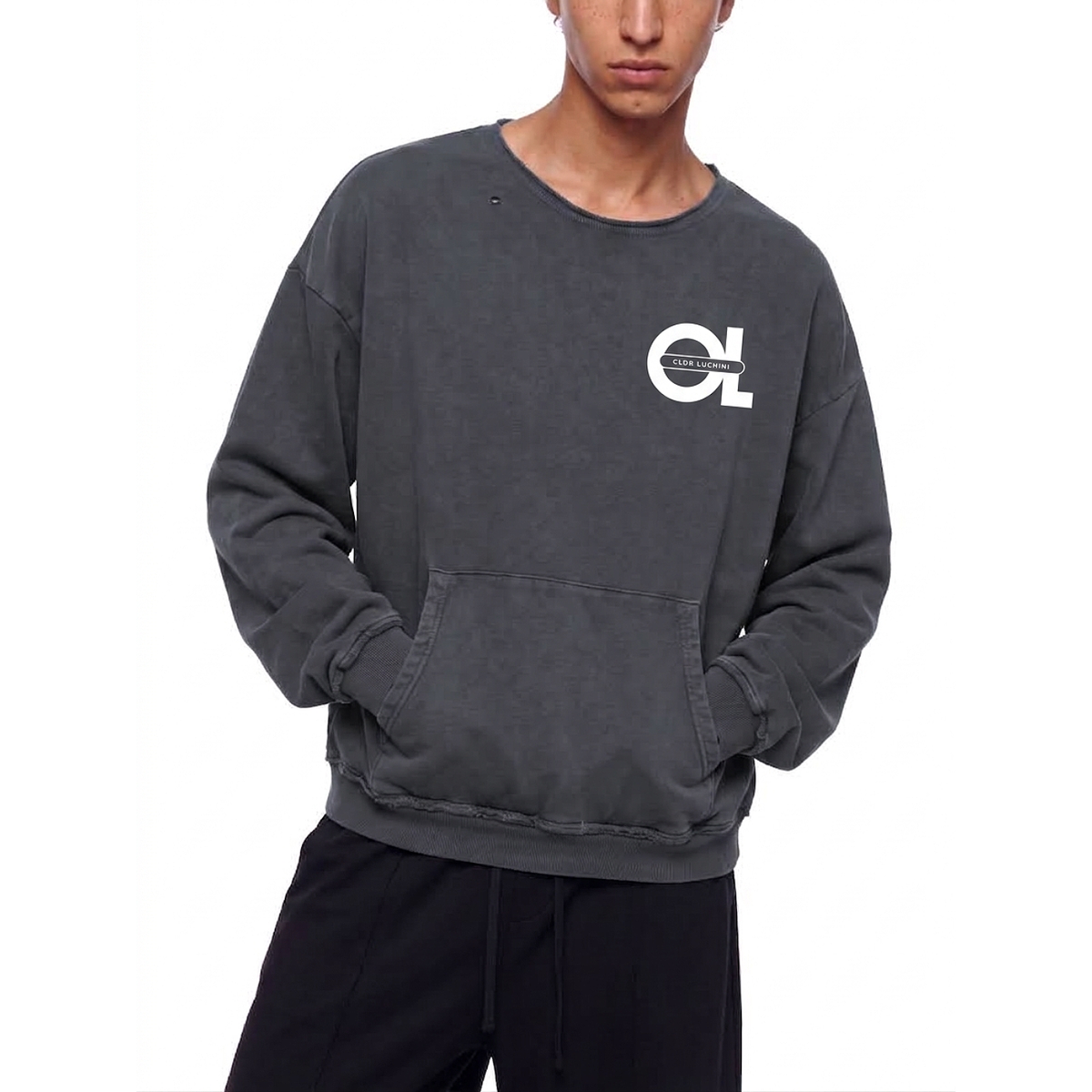 Club Luchini Raw Edge Crewneck Sweatshirt